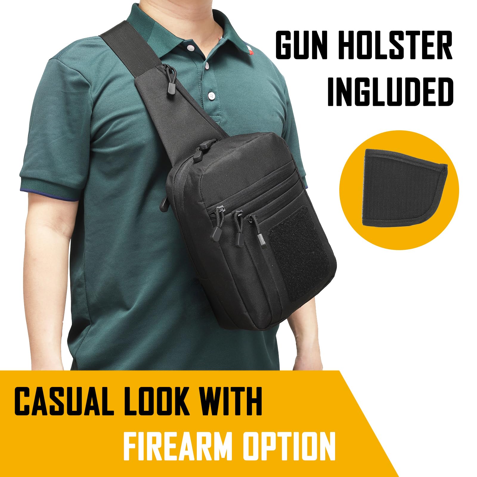 Edc Concealed Carry Sling Bag - Bolso bandolera de transporte oculto para